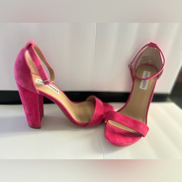 STEVE MADDEN Women's Carrson Ankle-strap Dress Sandals In Hot Pink size 8 - Picture 11 of 12